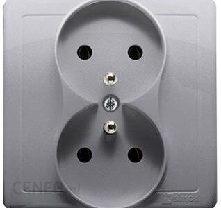 Kontakt Simon Basic Gniazdo Podwójne Z Uziemieniem 2X Z Przesłonami Torów Prądowych Zaciski Śrubowe Stal Inox [10] [Monoblok Kompletne] (BMGZ2Z21)