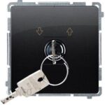 Kontakt-Simon Łącznik Chwilowy Żaluzjowy Z Kluczem 3 Pozycyjny I-0-Ii Czarny Mat Basic BMPZK0149