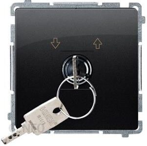 Kontakt-Simon Łącznik Chwilowy Żaluzjowy Z Kluczem 3 Pozycyjny I-0-Ii Czarny Mat Basic BMPZK0149