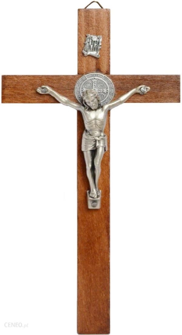 Krzyż drewniany Benedykt ciemny 16 cm