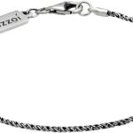 Kuzzoi Bransoletka Męski Łańcuszek Sznurkowy Twisted Basic Elegant W Oksydowanym Srebrze 925 Sterling Silver 21