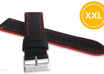 LAVVU XXL Czerwony szyty pasek TAILOR z luksusowej skóry Top Grain - 20 - XXL