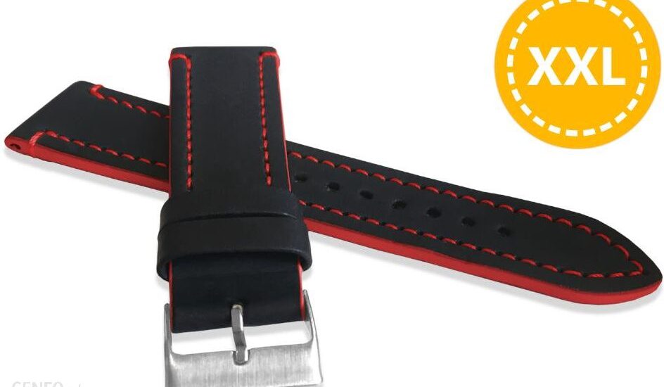 LAVVU XXL Czerwony szyty pasek TAILOR z luksusowej skóry Top Grain - 20 - XXL
