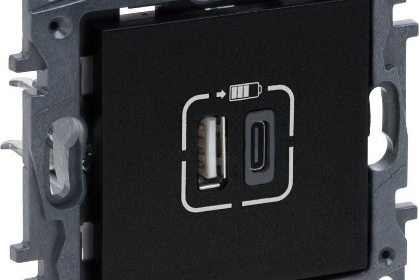 Legrand Gniazdo Usb Niloe Step A+C Czarne 863540
