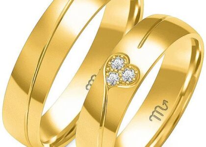 LOVRIN OBRĄCZKA ŚLUBNA ZŁOTA 14K 585 Z DIAMENTAMI