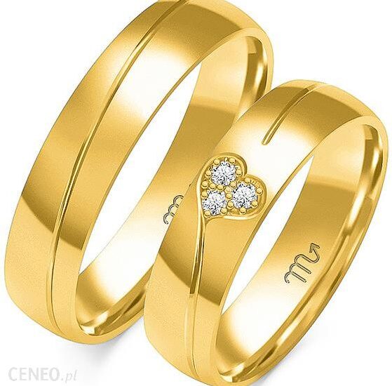 LOVRIN OBRĄCZKA ŚLUBNA ZŁOTA 14K 585 Z DIAMENTAMI