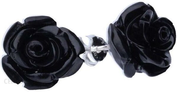 Lovrin Srebrne kolczyki 925 Czarne roże 3
