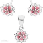 Lovrin Srebrny komplet biżuterii 925 ELAMIOWANE KWIATUSZKI 2