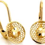 Lovrin Złote kolczyki 585 ażurowe koła na zapięciu angielskim