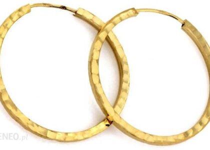 Lovrin Złote kolczyki 585 klasyczne kolczyki koła 22 mm
