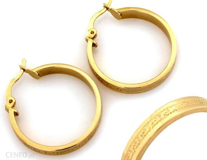 Lovrin Złote kolczyki 585 koła zdobione frezowane 27mm 2