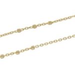 LOVRIN ZŁOTY ŁAŃCUSZEK 585 FANTAZYJNY Z KULECZKAMI 50CM 2