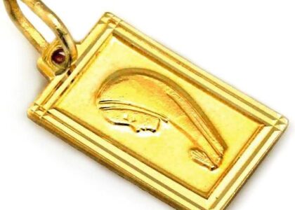 Lovrin Złoty medalik 585 Matka Boska Chrzest Komunia 0