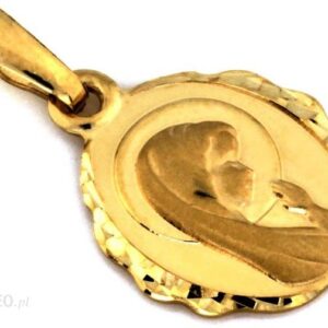 Lovrin Złoty medalik 585 Matka Boska Chrzest Komunia 1
