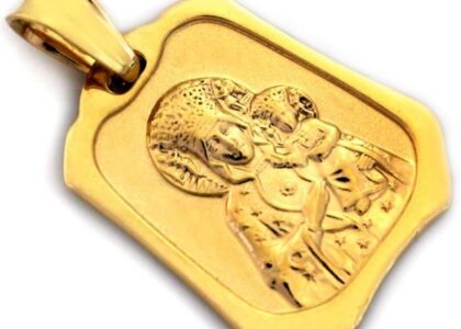 Lovrin Złoty medalik 585 Matka Boska Częstochowska 3