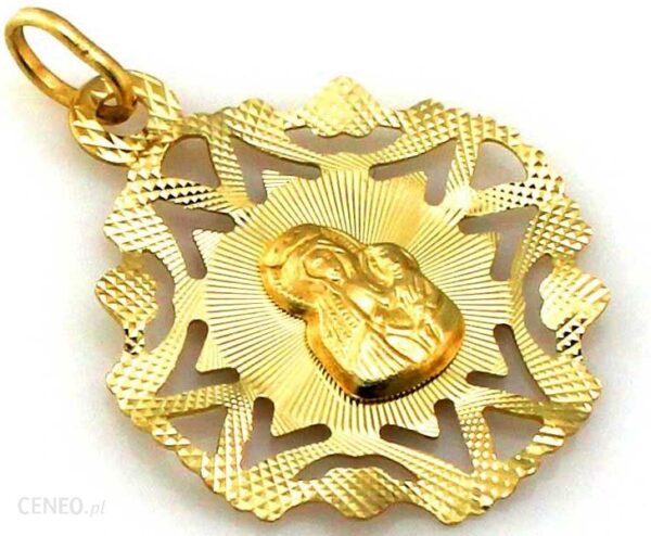 Lovrin Złoty medalik 585 Matka Boska diamentowany 0