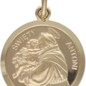 Lovrin Złoty medalik 585 na chrzest Święty Antoni 3