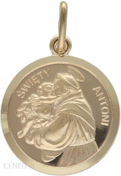 Lovrin Złoty medalik 585 na chrzest Święty Antoni 3