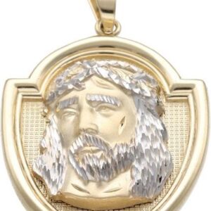 Lovrin Złoty medalik 585 wizerunek Jezusa na chrzest 12