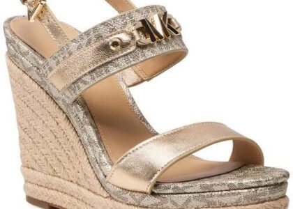 MICHAEL Michael Kors Espadryle Farrah Wedge 40R2FHHS1B Złoty