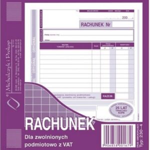 Michalczyk&Prokop Rachunek dla zwolnionych z VAT