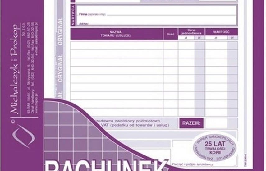 Michalczyk&Prokop Rachunek dla zwolnionych z VAT