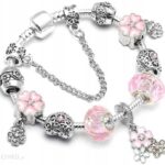 Modułowa Bransoletka charms boho srebrna serce