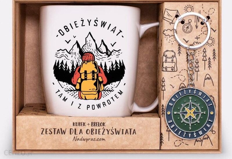 Nadwyraz.Com Zestaw Obieżyświat Kubek + Brelok