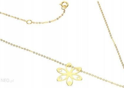 Naszyjnik Złoty Kwiatek Flower Łańcuszek 585 14K