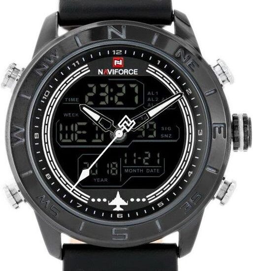 NAVIFORCE NF9144 (zn077a) black/white Czarny