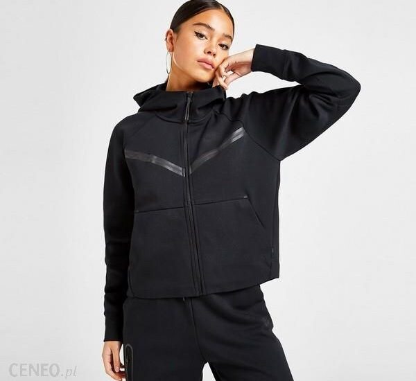 NIKE BLUZA ROZPINANA Z KAPTUREM W TCH FLC WR ESS CZARNY CW4298-010