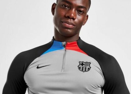 NIKE DRES FC BARCELONA STRIKE DRILL TOP SZARY DN2812-003