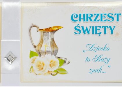 Pamiątka Chrztu Świętego niebieska