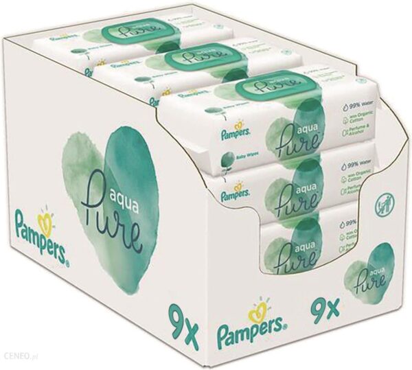 Pampers Aqua Pure Chusteczki nawilżane 9x48szt.