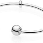 Pandora Srebrna Otwarta Bransoletka Bangle Moments Wymienne Końcówki (5964771)
