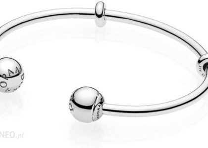 Pandora Srebrna Otwarta Bransoletka Bangle Moments Wymienne Końcówki (5964771)