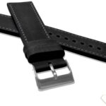 Pasek do zegarka Lavvu LSAXB26 czarny skórzany Top Grain 26 cm