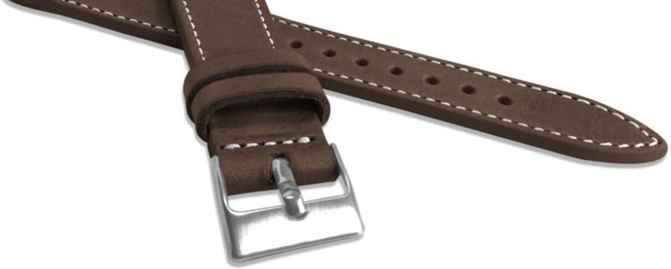 Pasek do zegarka Lavvu LSSUC18 brązowy skórzany Top Grain 18 cm