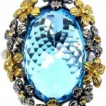 Pierścionek 21ct swiss blue topaz szafiry r 18
