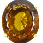 Pierścionek 925 kwarc Aaa koniakowy 18.7ct r.15.5