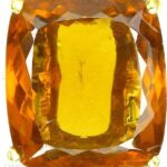 Pierścionek 925 kwarc Aaa koniakowy 22.9ct r.15.5