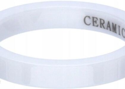 Pierścionek Biała Obrączka Ceramiczny 3mm #16