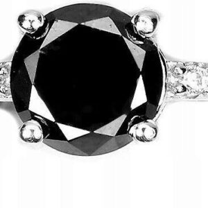 Pierścionek czarny diament 0.905ct srebro 925 r 17