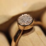 Pierścionek naturalne diamenty srebrny 925 r 14