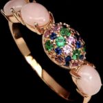 Pierścionek naturalny opal cyrkonia 11.5
