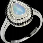 Pierścionek naturalny opal ognisty spinele r 19 2