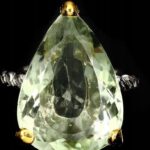 Pierścionek srebrny zielony ametyst 15 17.5ct 925