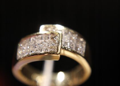 Pierścionek złoty diamenty 1.08ct r 11 certyfikat