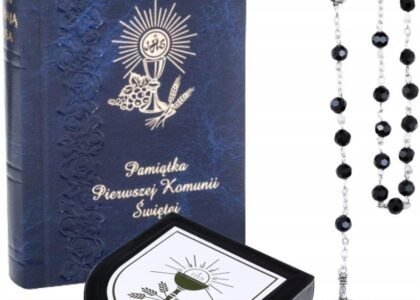 PIERWSZA KOMUNIA ŚWIĘTA * KSIĄŻECZKA RÓŻANIEC ETUI