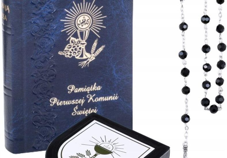 PIERWSZA KOMUNIA ŚWIĘTA * KSIĄŻECZKA RÓŻANIEC ETUI